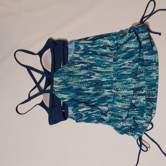 Go Gossip Womens Swim Suit Convertible Tankini Deep Dive Blue Swim Suit Medium - Picture 9 of 13